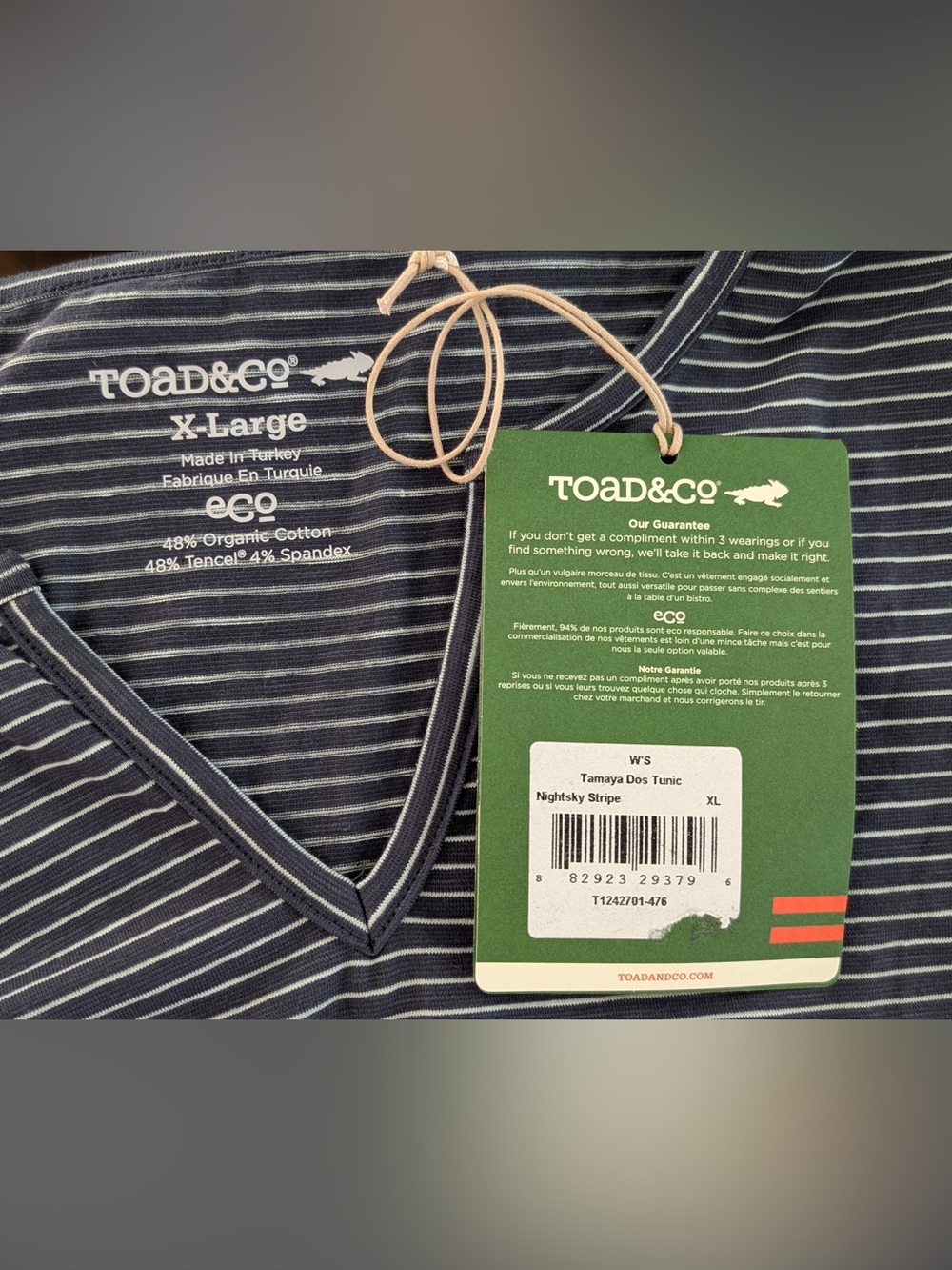 Toad & Co. Women’s Tamaya Dos Tunic Nightsky Stripe NWT Size XL - Picture 6 of 11
